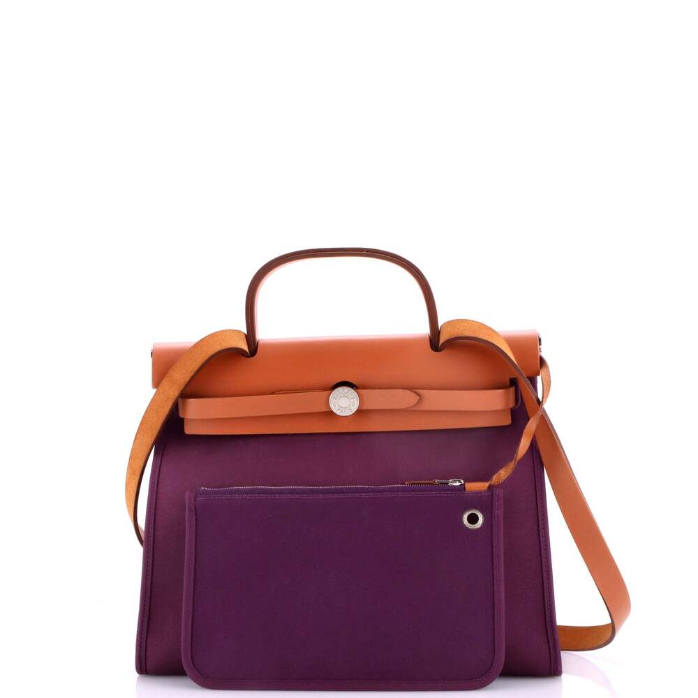 Hermes Herbag Zip Leather And Toile 31 #249618H24B - Picture 2 of 9